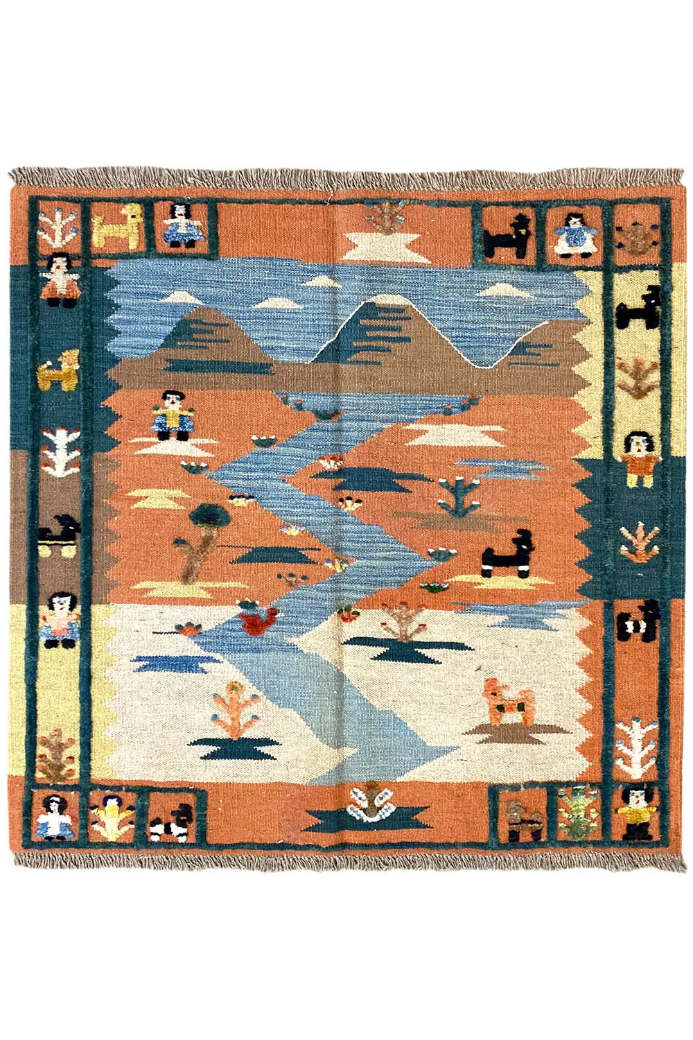 Kilim Qashqai - 804921 (108x107 cm) - Premium Kelim from German Carpet Shop - Just €149! Shop now at German Carpet Shop