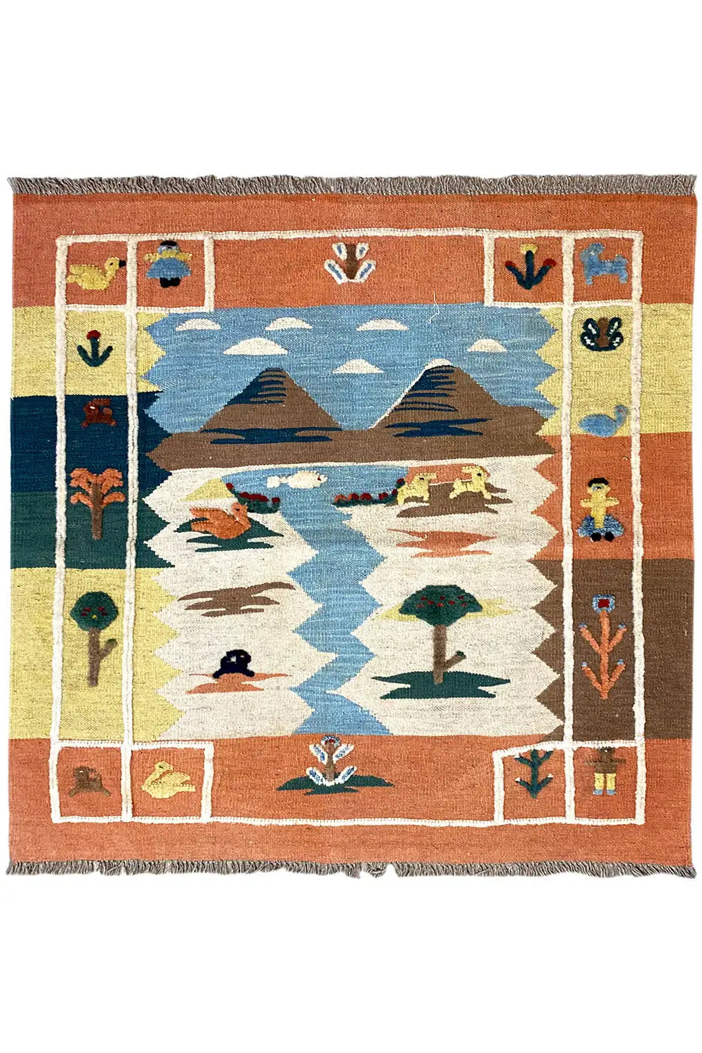 Kilim Qashqai - 804928 (109x108 cm) - Premium Kelim from German Carpet Shop - Just €159! Shop now at German Carpet Shop