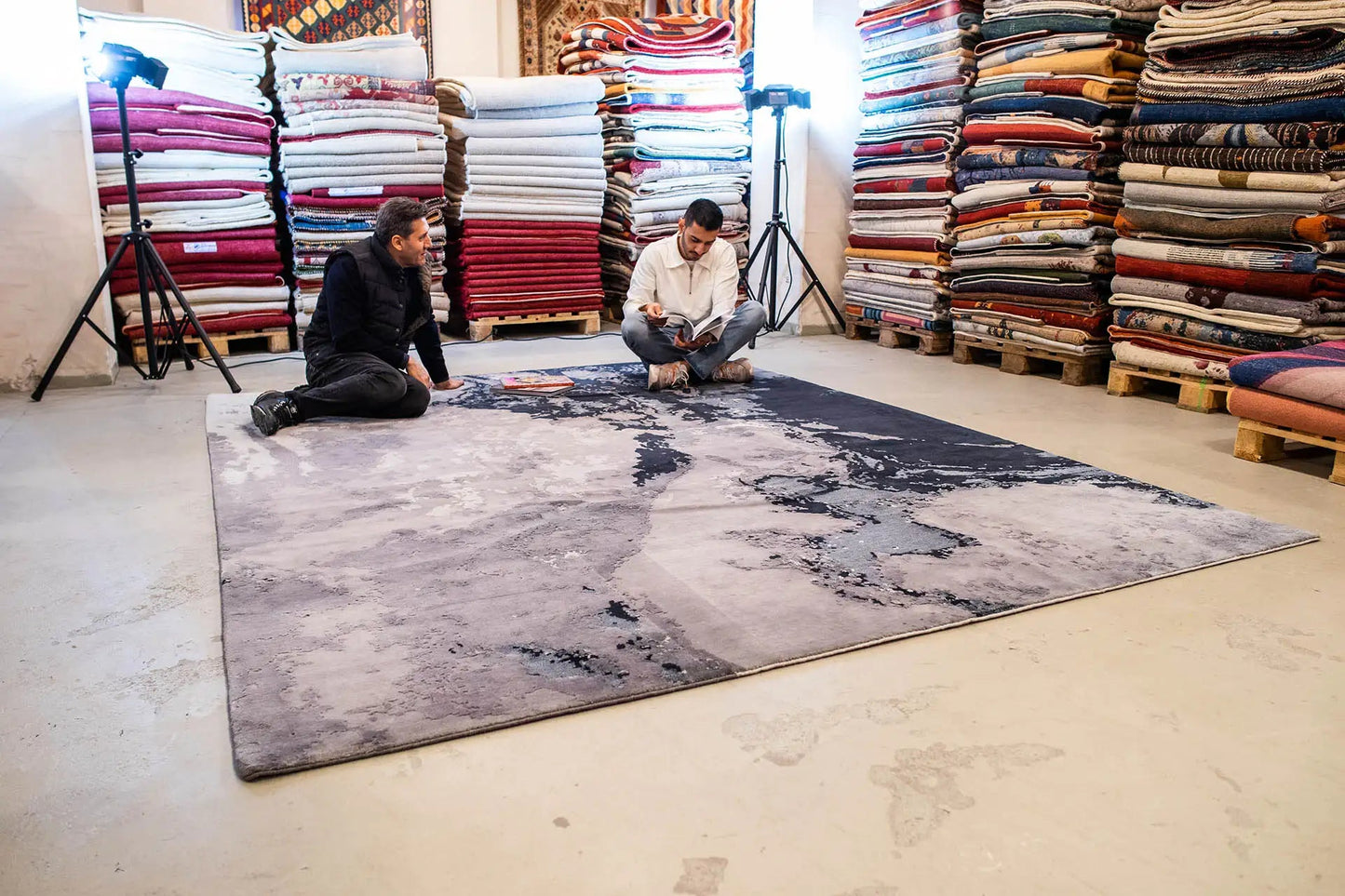 Designer Rug by Pascal Walter - Stormy Sea (313x251 cm) - German Carpet Shop