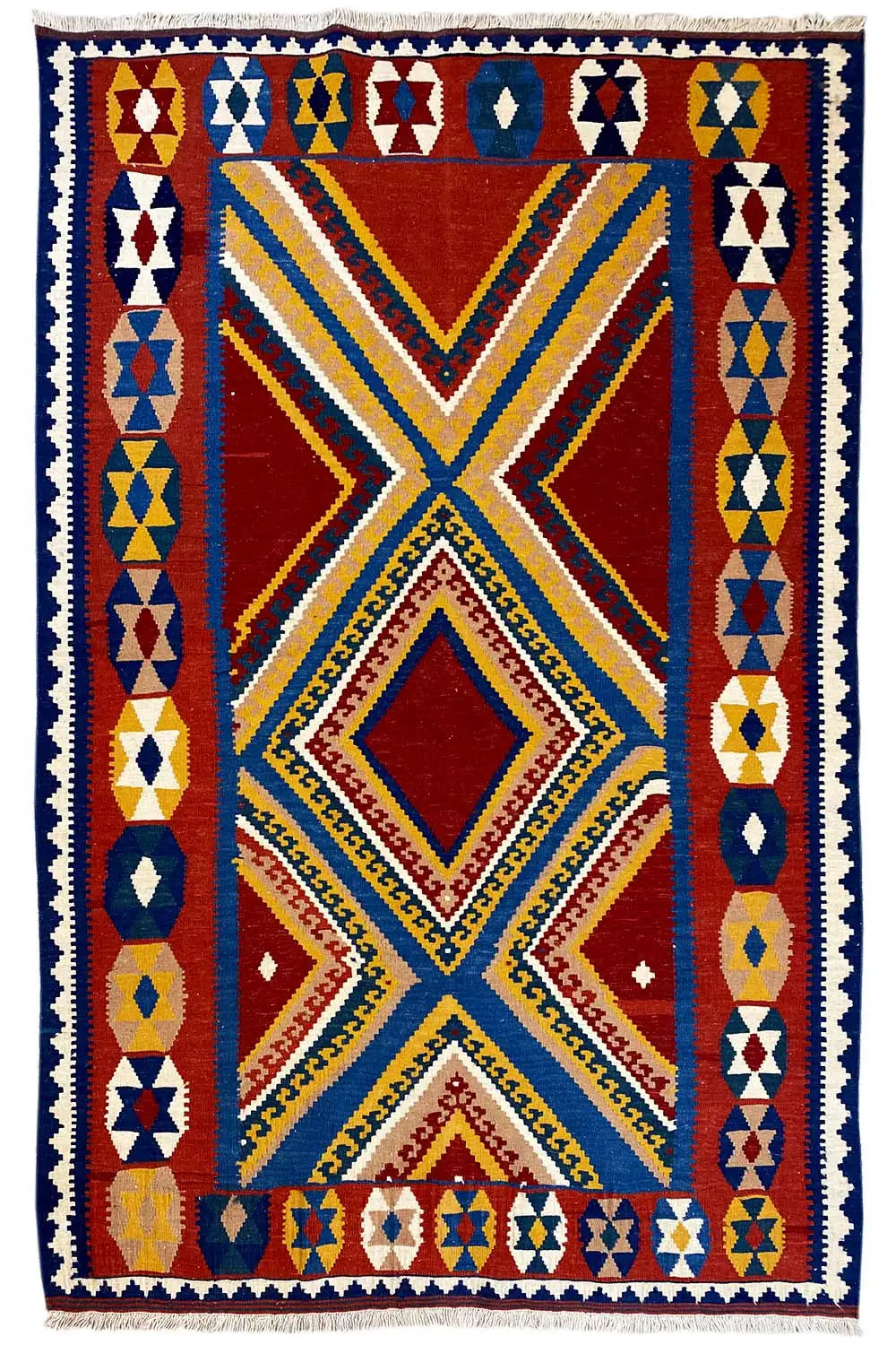 Kilim Qashqai - 802411 (230x153 cm) - Premium Kelim from German Carpet Shop - Just €349! Shop now at German Carpet Shop