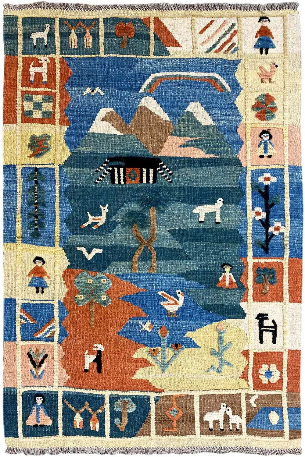 Kilim Qashqai  - 800603 (145x101 cm) - Premium Kelim from German Carpet Shop - Just €229! Shop now at German Carpet Shop