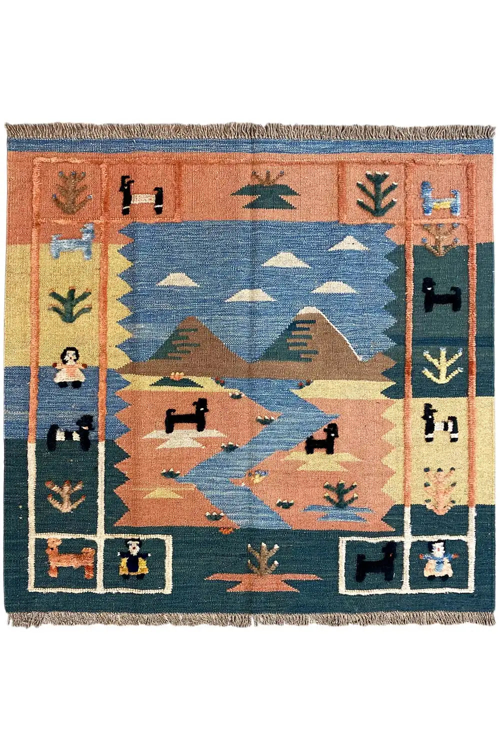 Kilim Qashqai - 804926 (107x98 cm) - Premium Kelim from German Carpet Shop - Just €149! Shop now at German Carpet Shop