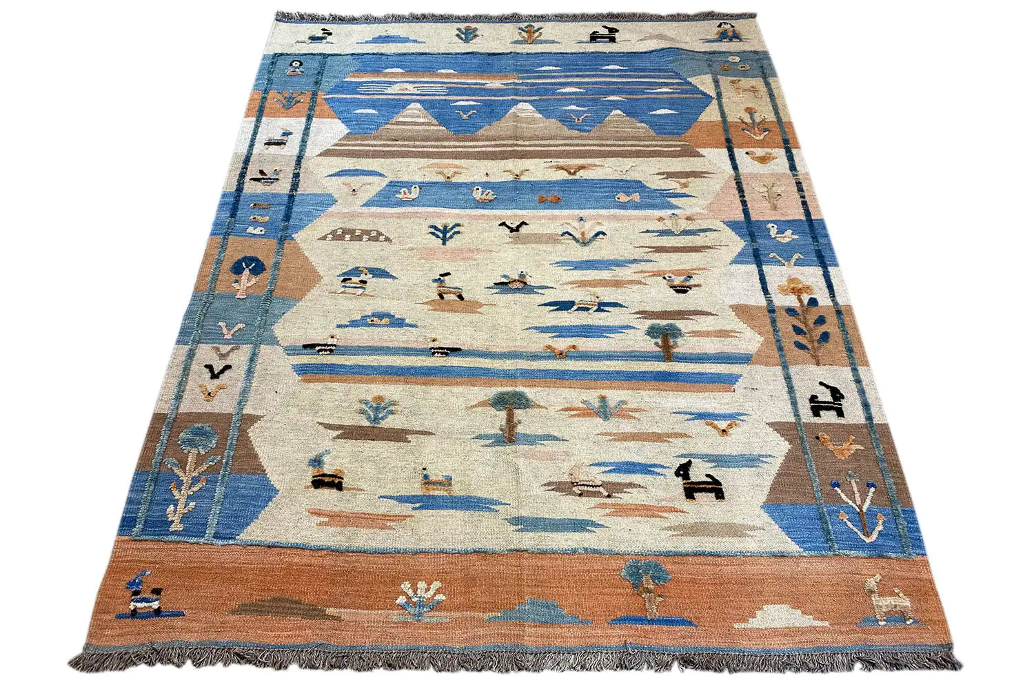 Kilim Qashqai - 804919 (200x154 cm) - Premium Kelim from German Carpet Shop - Just €429! Shop now at German Carpet Shop