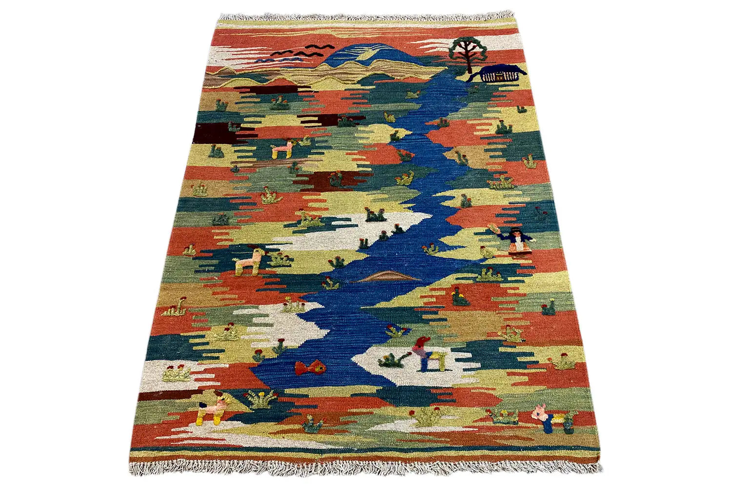 Kilim Qashqai - 804925 (137x104 cm) - Premium Kelim from German Carpet Shop - Just €209! Shop now at German Carpet Shop