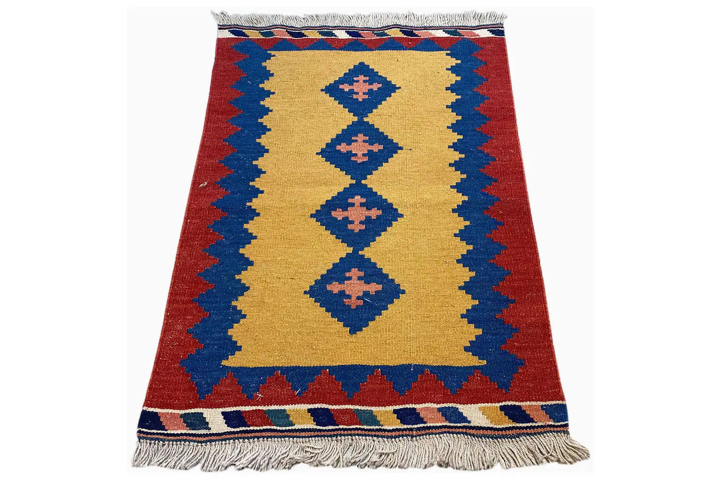 Kilim Qashqai - 802420 (88X58 cm) - Premium Kelim from German Carpet Shop - Just €75! Shop now at German Carpet Shop