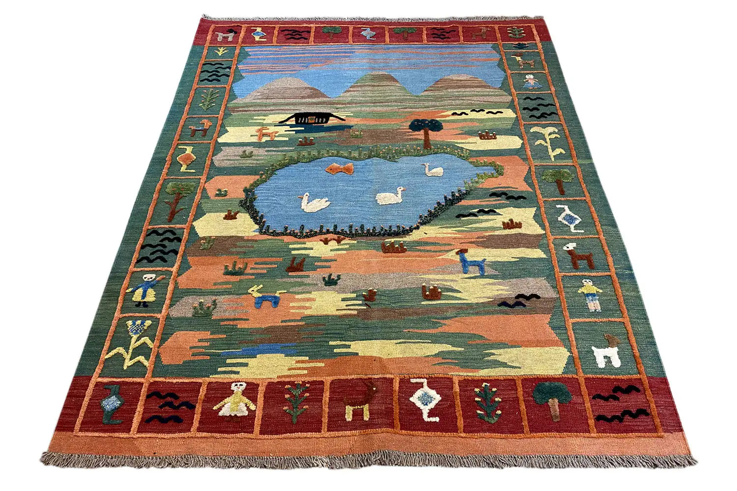 Kilim Qashqai - (201x146 cm) - Premium Kelim from German Carpet Shop - Just €429! Shop now at German Carpet Shop