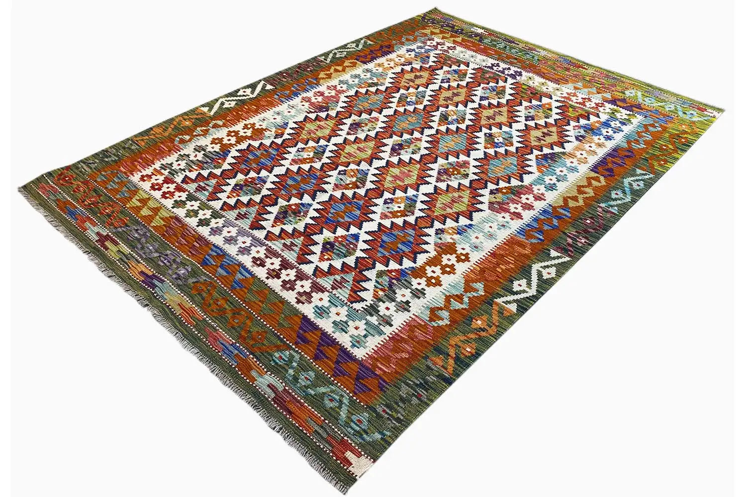 Kelim Afghan - (212x146 cm) - German Carpet Shop