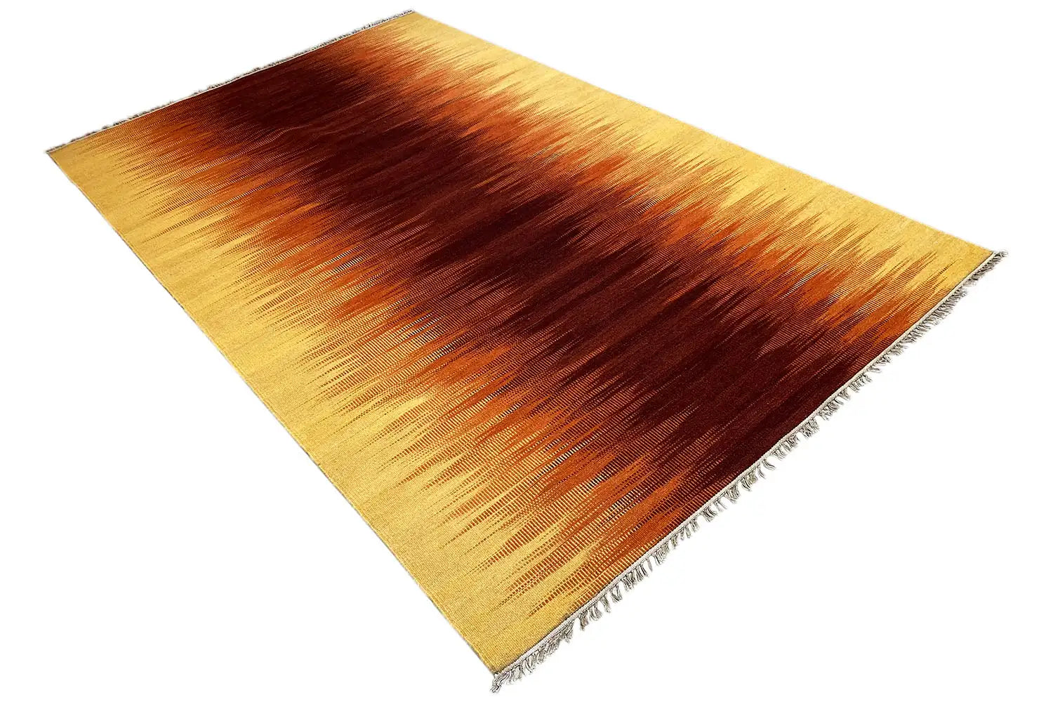 Gelber Kelim Dhurrie Teppich 160x230 cm - German Carpet Shop