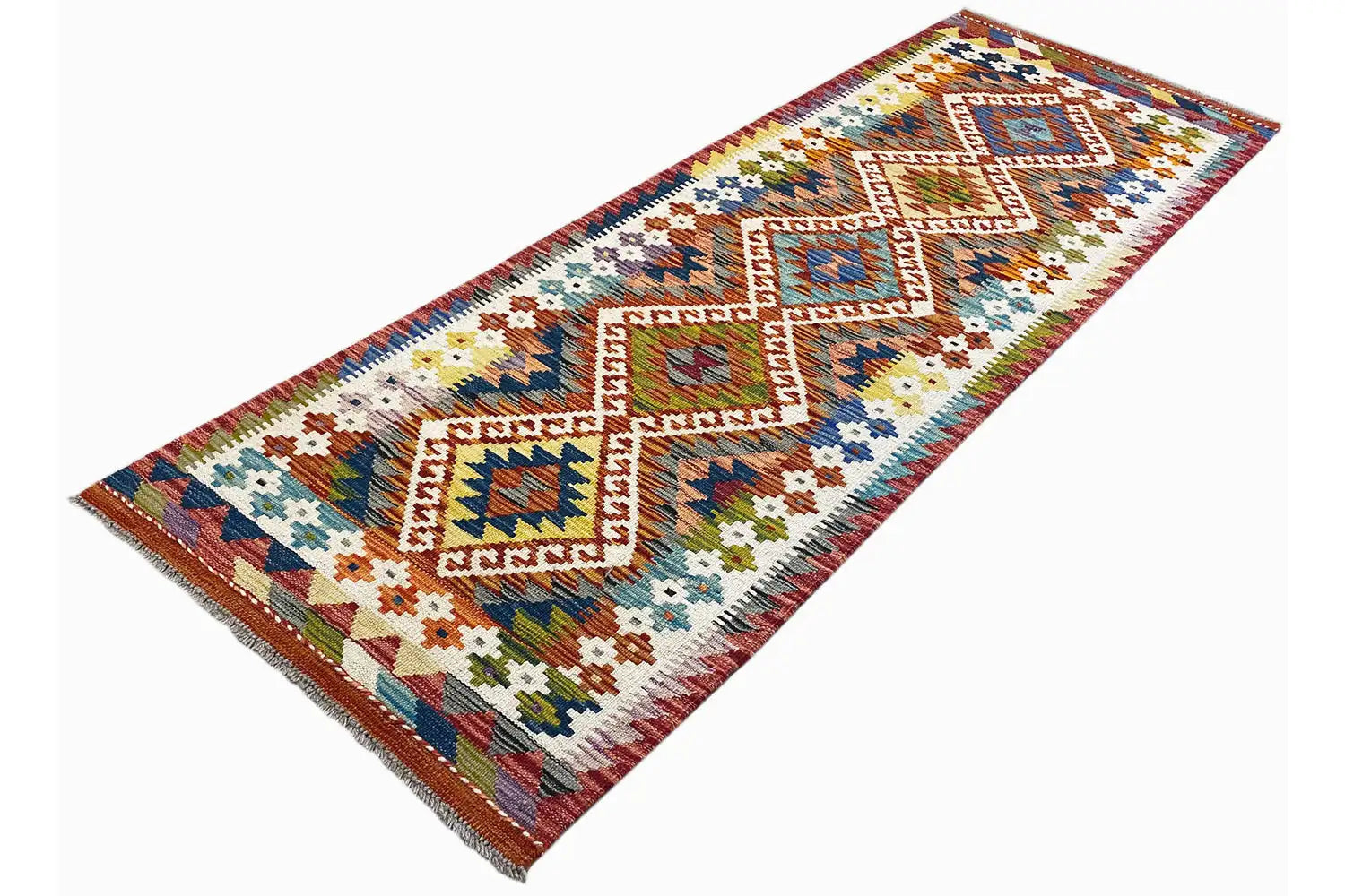 Kelim Afghan Läufer - (192x64 cm) - German Carpet Shop