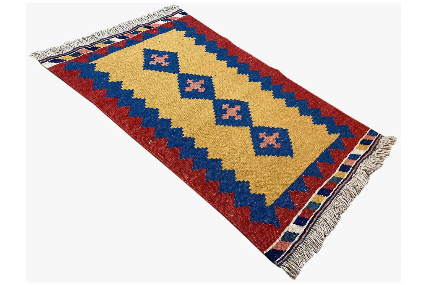 Kilim Qashqai - 802420 (88X58 cm) - Premium Kelim from German Carpet Shop - Just €75! Shop now at German Carpet Shop
