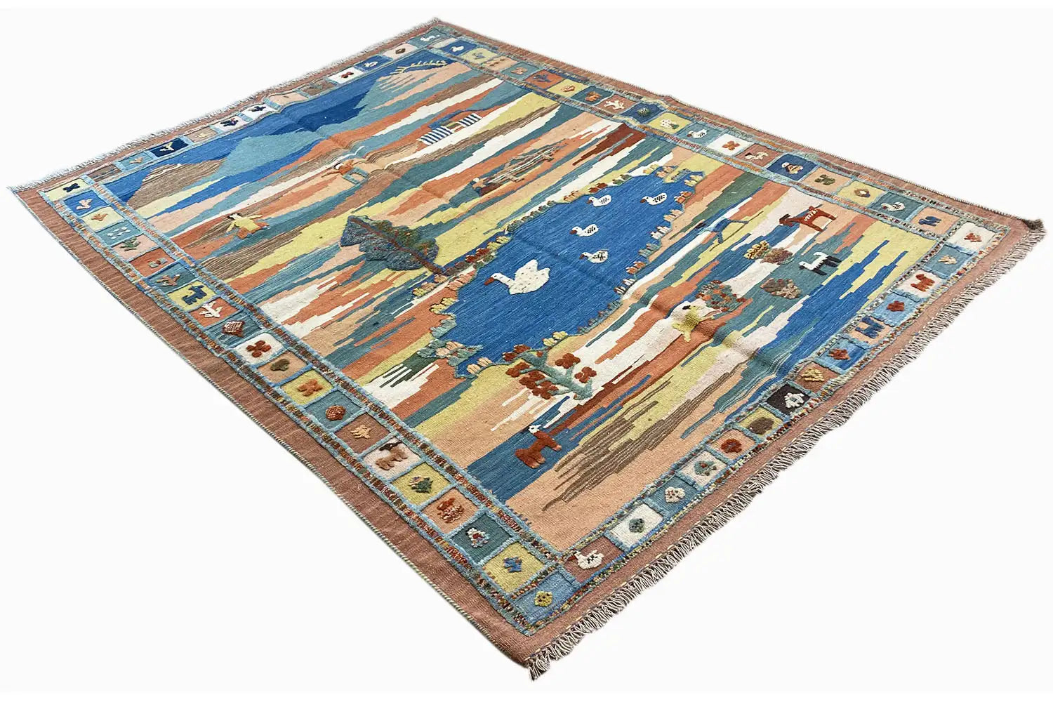 Kilim Qashqai  - 800607 (205x157 cm) - Premium Kelim from German Carpet Shop - Just €459! Shop now at German Carpet Shop