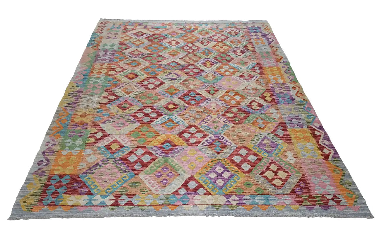 Kelim Afghan - 28158 (237x178 cm) - Premium Kelim from German Carpet Shop - Just €249! Shop now at German Carpet Shop