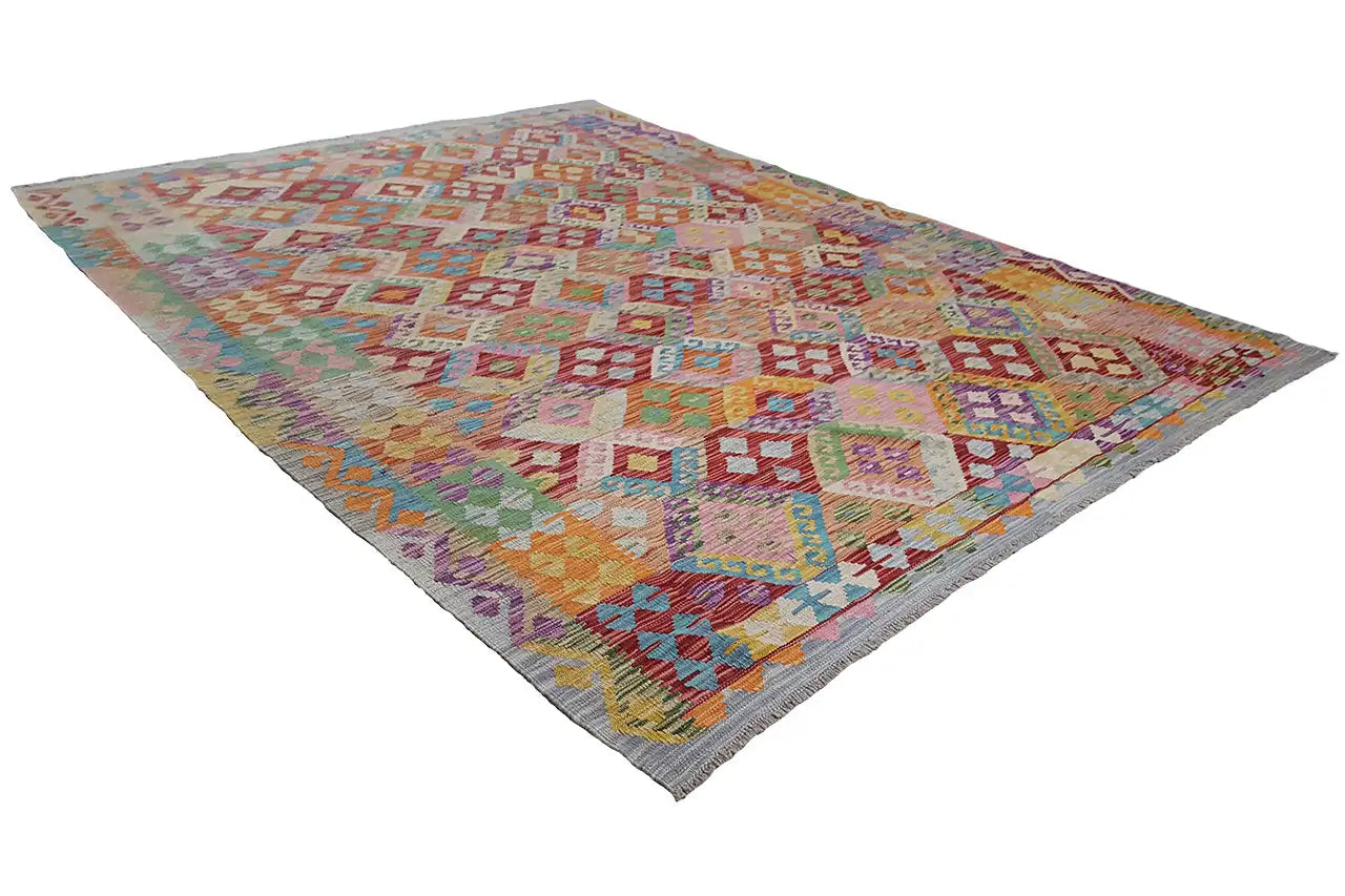 Kelim Afghan - 28158 (237x178 cm) - Premium Kelim from German Carpet Shop - Just €249! Shop now at German Carpet Shop