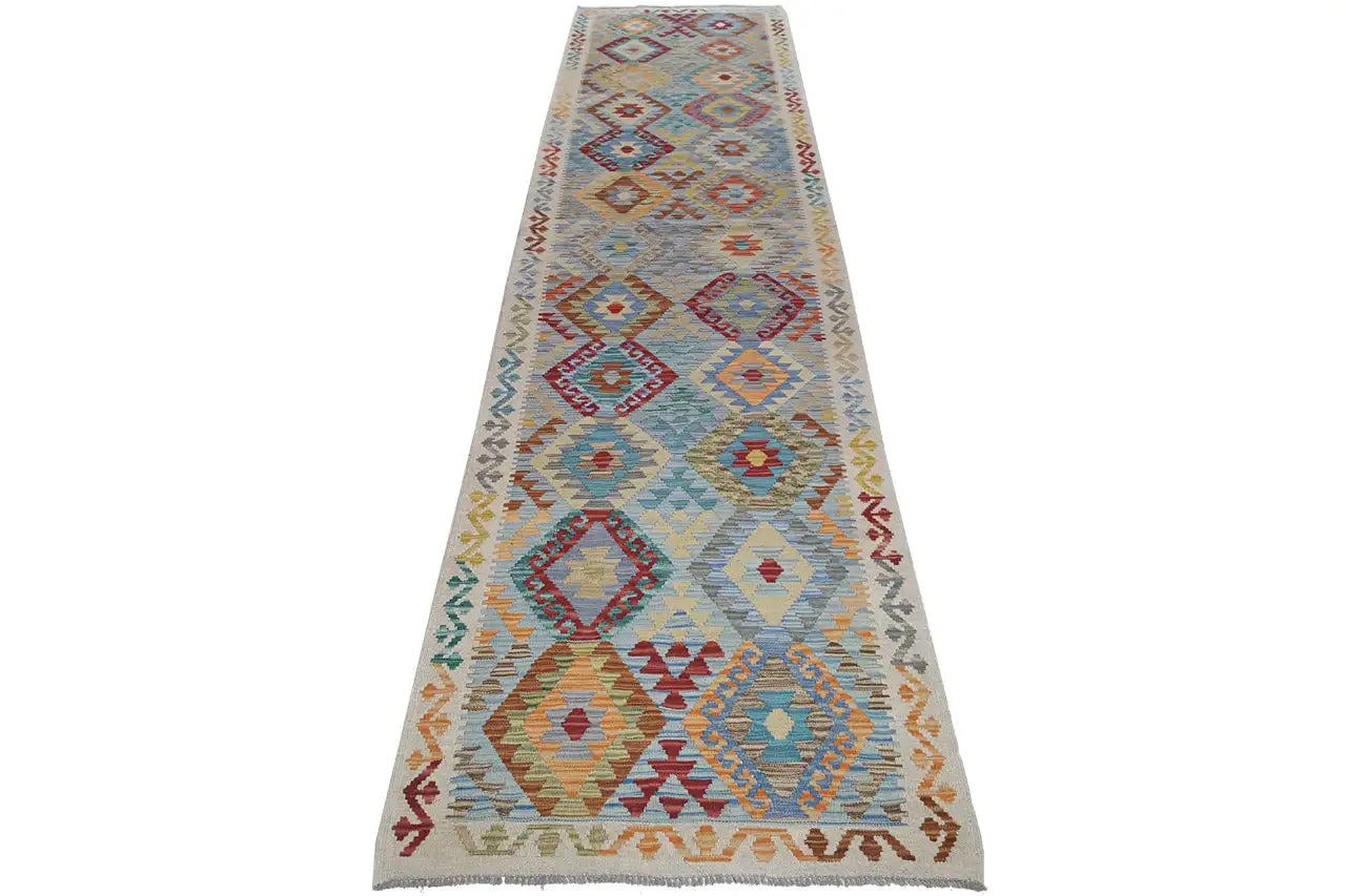 Kelim Afghan - 30221 (382x92 cm) - Premium Kelim from German Carpet Shop - Just €289! Shop now at German Carpet Shop