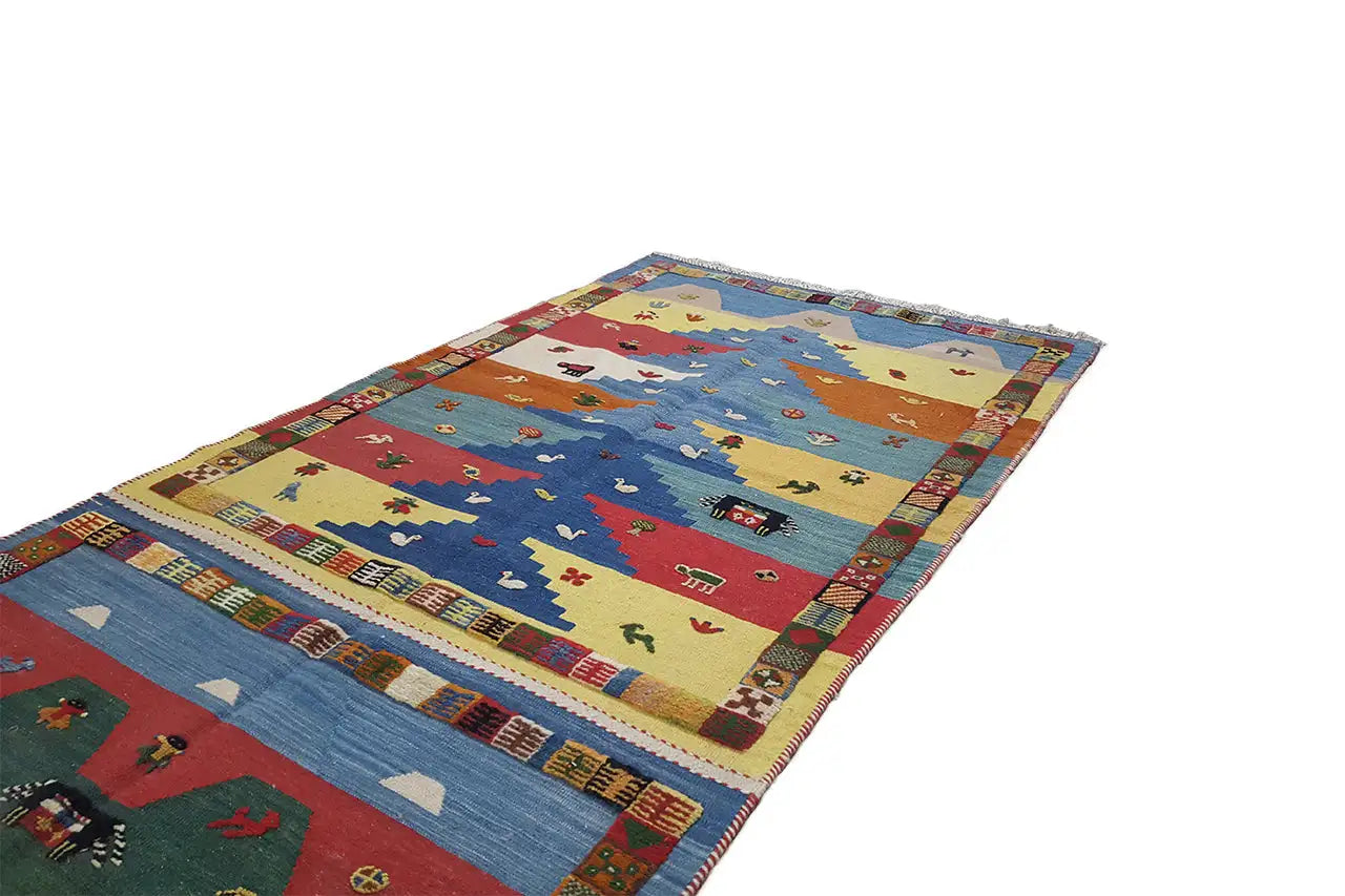 Kilim Qashqai - (274x101 cm) - Premium Kelim from German Carpet Shop - Just €449! Shop now at German Carpet Shop