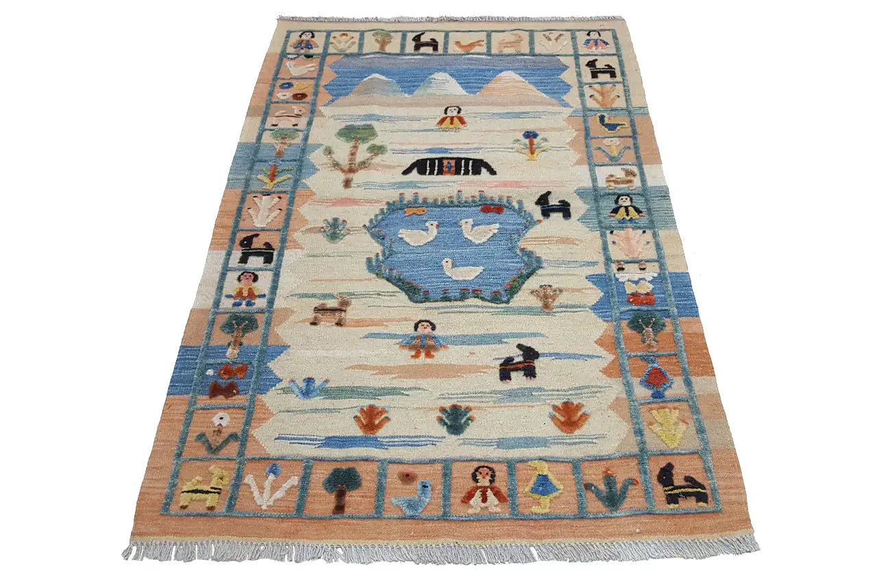 Kilim Qashqai  - 605612 (155x101 cm) - Premium Kelim from German Carpet Shop - Just €229! Shop now at German Carpet Shop