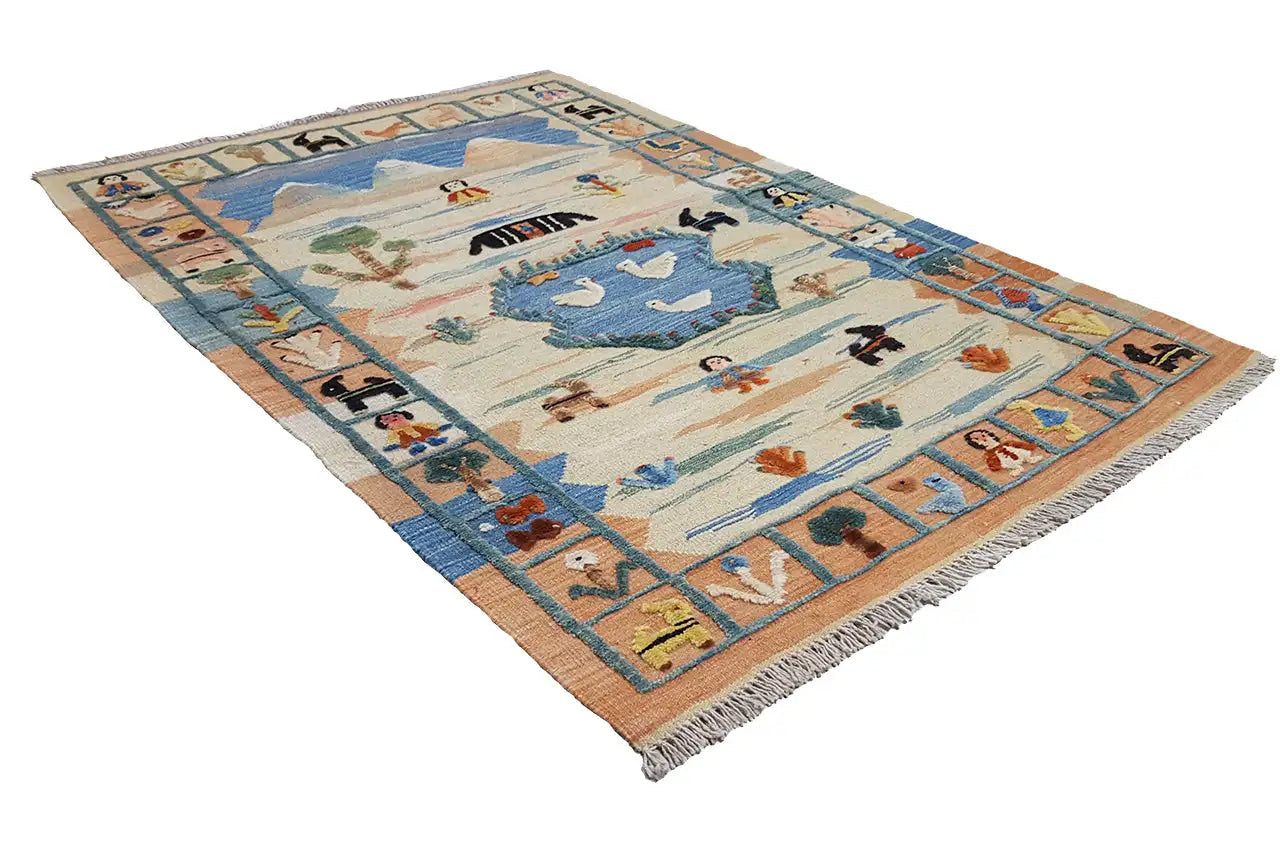 Kilim Qashqai  - 605612 (155x101 cm) - Premium Kelim from German Carpet Shop - Just €229! Shop now at German Carpet Shop