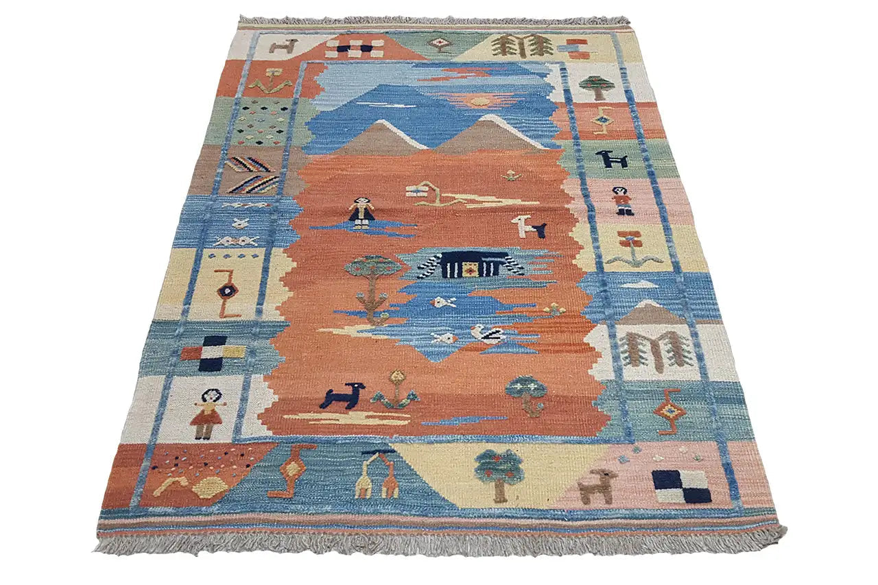 Kilim Qashqai - 800590 (148x107 cm) - Premium Kelim from German Carpet Shop - Just €249! Shop now at German Carpet Shop