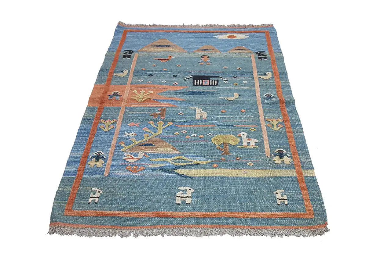 Kilim Qashqai  - 800599 (119x84 cm) - Premium Kelim from German Carpet Shop - Just €149! Shop now at German Carpet Shop