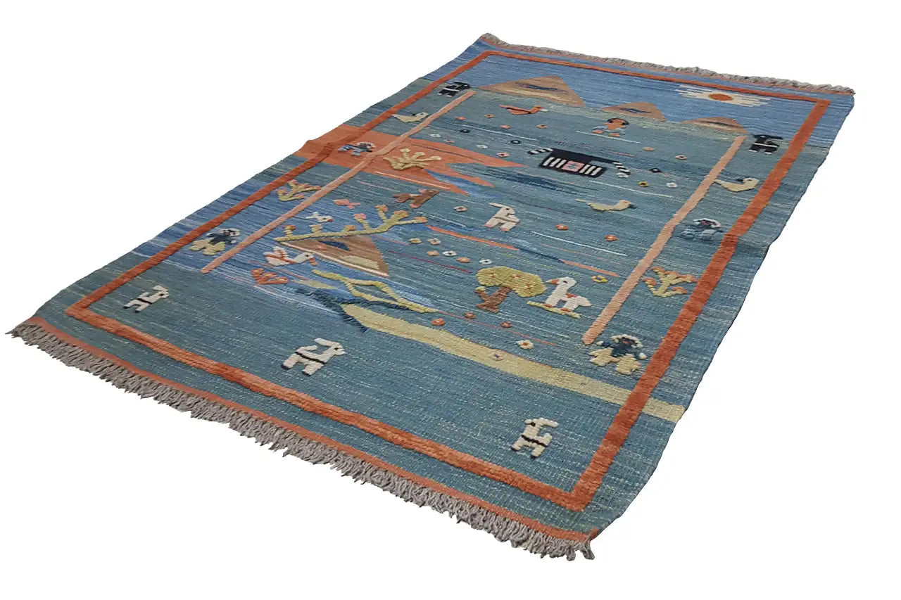 Kilim Qashqai  - 800599 (119x84 cm) - Premium Kelim from German Carpet Shop - Just €149! Shop now at German Carpet Shop