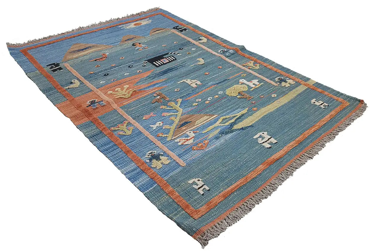 Kilim Qashqai  - 800599 (119x84 cm) - Premium Kelim from German Carpet Shop - Just €149! Shop now at German Carpet Shop