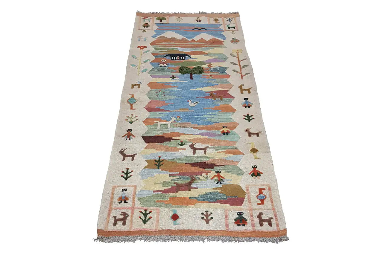 Kilim Qashqai  - 800600 (193x87 cm) - Premium Kelim from German Carpet Shop - Just €249! Shop now at German Carpet Shop