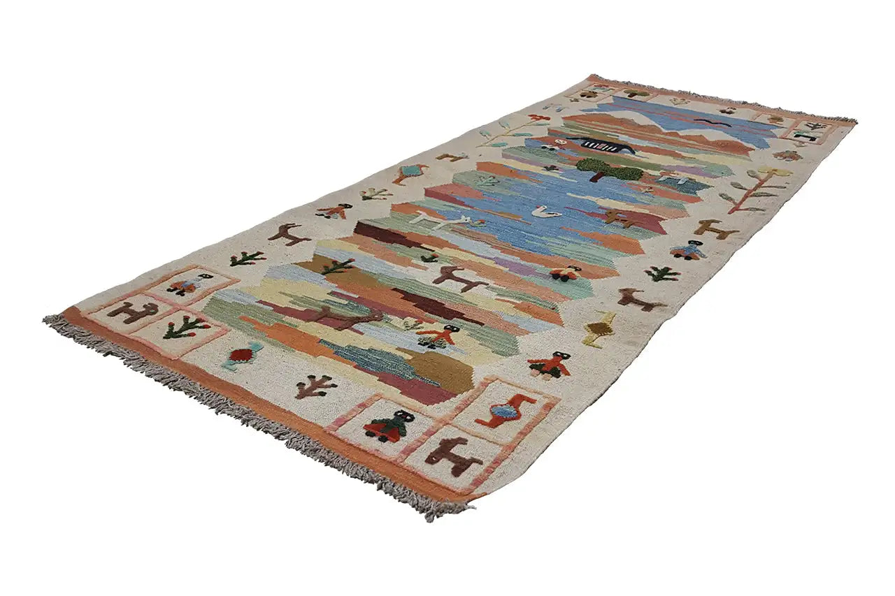 Kilim Qashqai  - 800600 (193x87 cm) - Premium Kelim from German Carpet Shop - Just €249! Shop now at German Carpet Shop