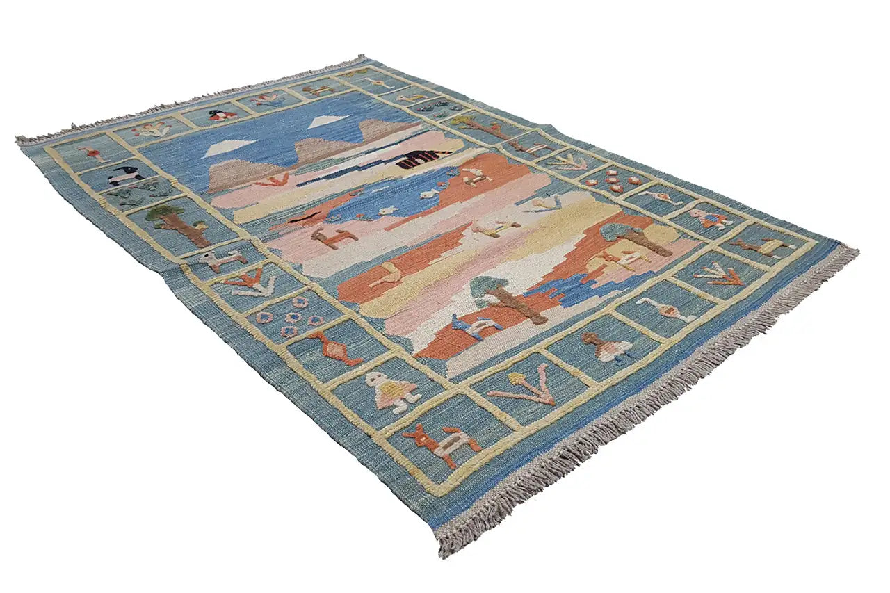 Kilim Qashqai  - 800601 (148x104 cm) - Premium Kelim from German Carpet Shop - Just €229! Shop now at German Carpet Shop