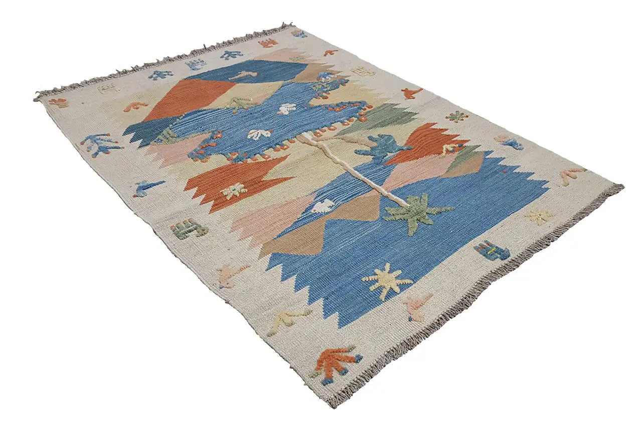 Kilim Qashqai  - 800608 (112x83 cm) - Premium Kelim from German Carpet Shop - Just €149! Shop now at German Carpet Shop