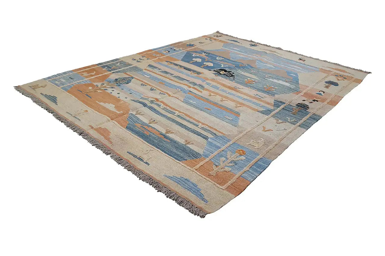 Kilim Qashqai - 804917 (190x153 cm) - Premium Kelim from German Carpet Shop - Just €429! Shop now at German Carpet Shop