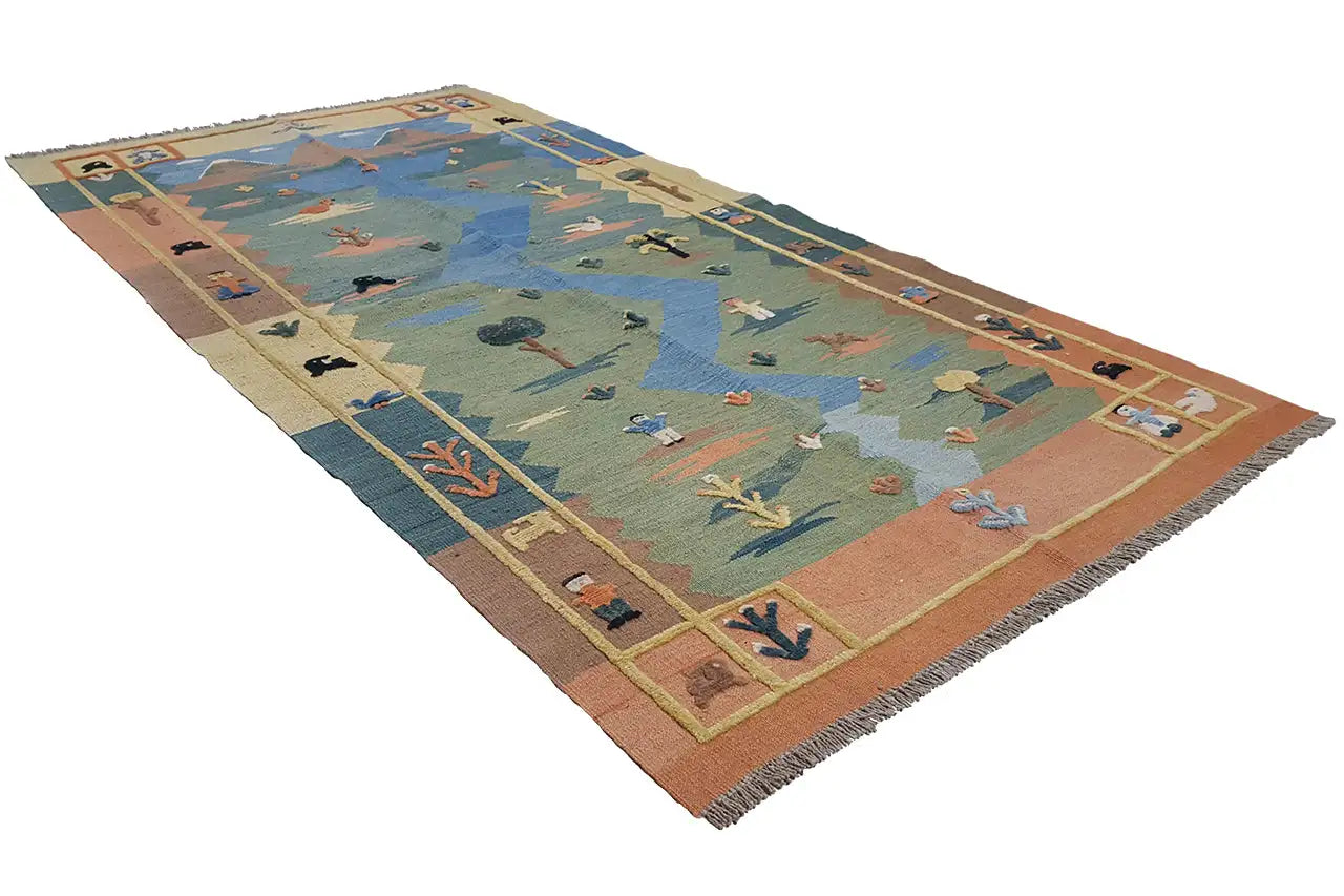 Kilim Qashqai - 804920 (230x123 cm) - Premium Kelim from German Carpet Shop - Just €429! Shop now at German Carpet Shop