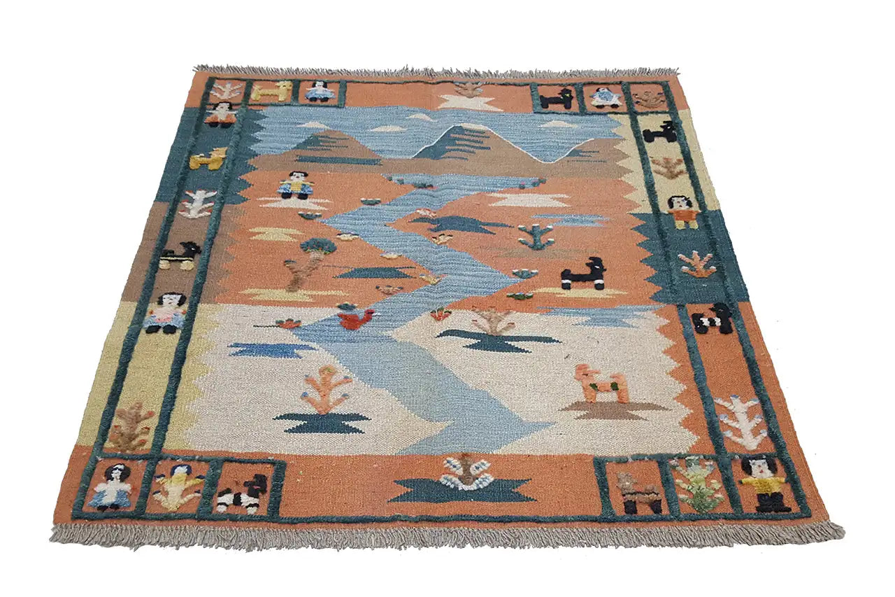 Kilim Qashqai - 804921 (108x107 cm) - Premium Kelim from German Carpet Shop - Just €149! Shop now at German Carpet Shop