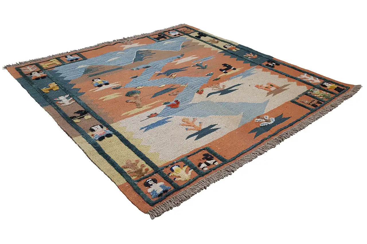 Kilim Qashqai - 804921 (108x107 cm) - Premium Kelim from German Carpet Shop - Just €149! Shop now at German Carpet Shop