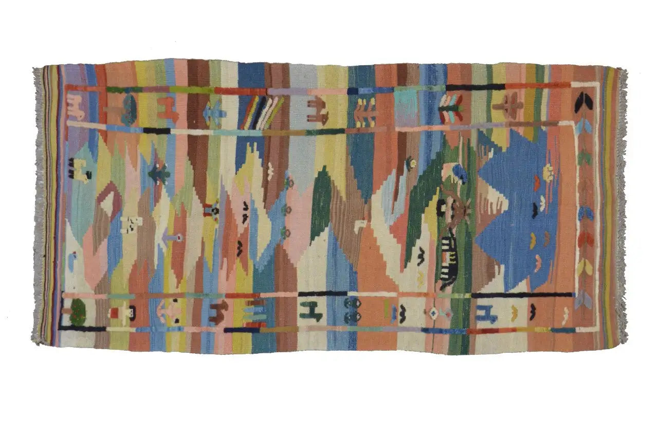 Kilim Qashqai - 804922 (180x88 cm) - Premium Kelim from German Carpet Shop - Just €235! Shop now at German Carpet Shop