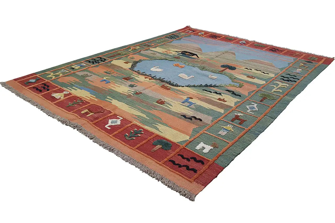 Kilim Qashqai - (201x146 cm) - Premium Kelim from German Carpet Shop - Just €429! Shop now at German Carpet Shop