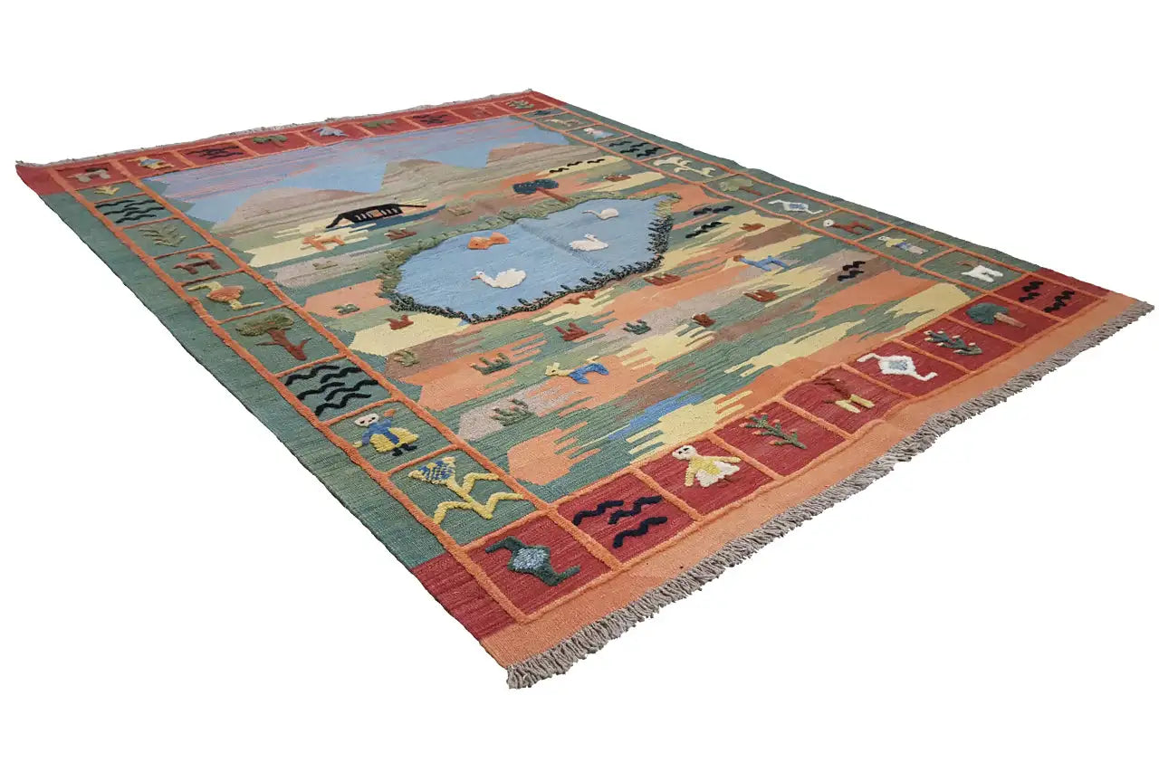 Kilim Qashqai - (201x146 cm) - Premium Kelim from German Carpet Shop - Just €429! Shop now at German Carpet Shop