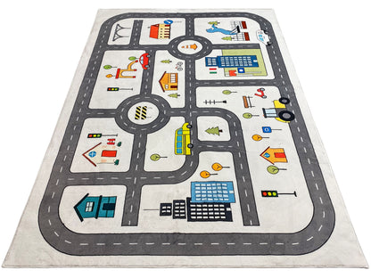 Kinderteppich „Straße“, grau, 160x230 cm