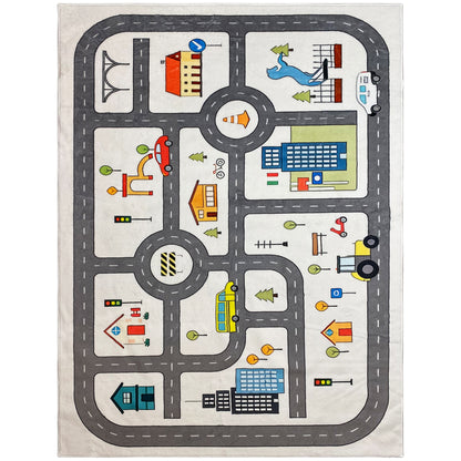 Kinderteppich „Straße“, grau, 160x230 cm
