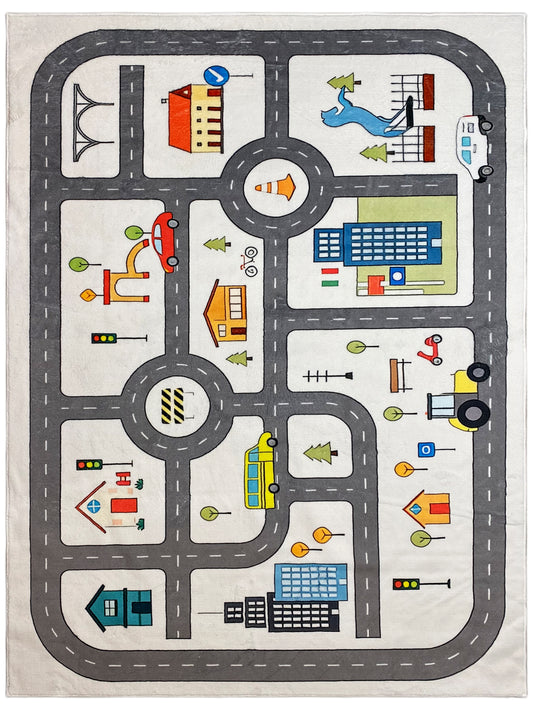 Kinderteppich „Straße“, grau, 160x230 cm