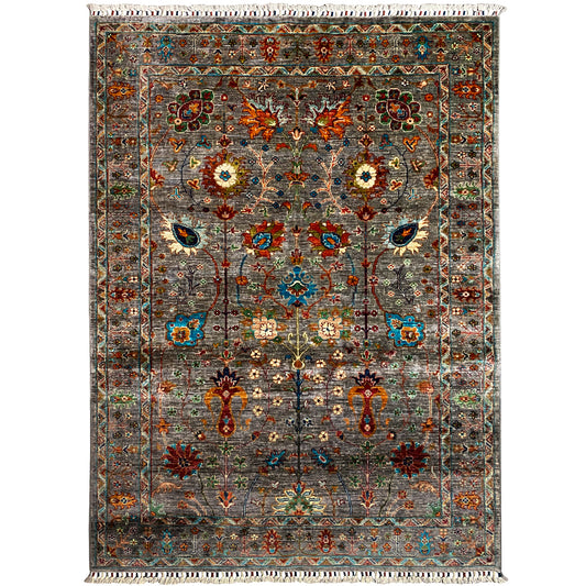 Grauer Khorjin Teppich 202x155 cm - German Carpet Shop