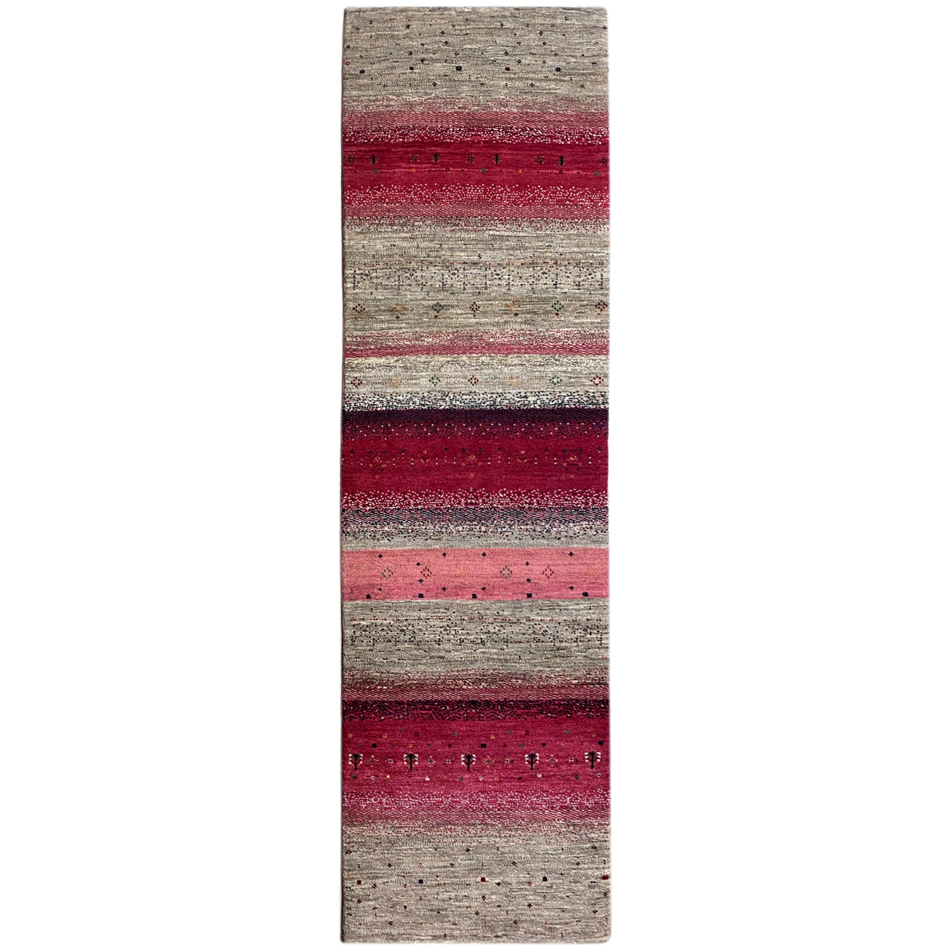 Rosa Gabbeh Teppich Läufer 298x80 cm - German Carpet Shop