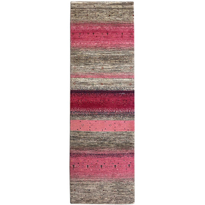 Rosa Gabbeh Teppich Läufer 296x81 cm - German Carpet Shop