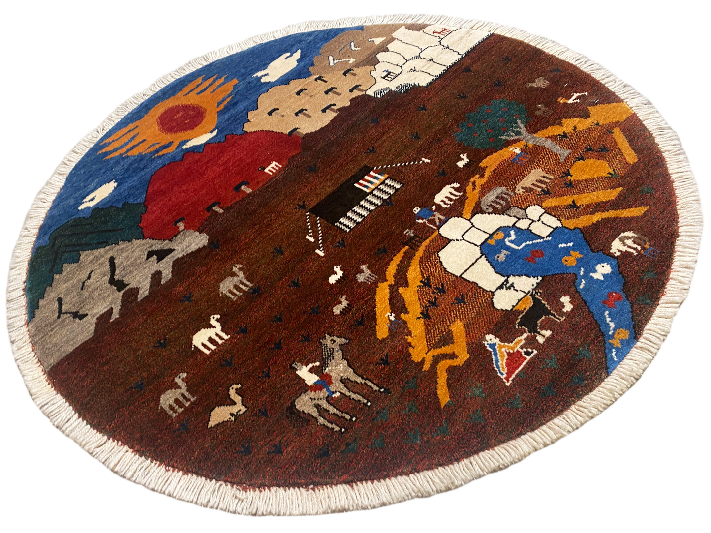 Gabbeh Teppich Braun, 107x107 cm