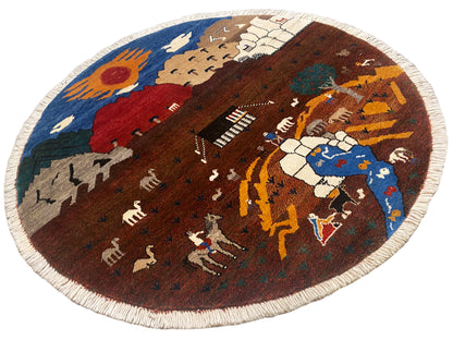 Gabbeh Teppich Braun, 107x107 cm