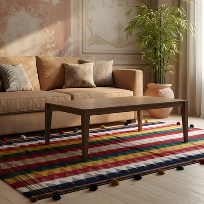 Schlafzimmer Jajim Teppich bunt im traditionellen Boho-Stil aus Wolle