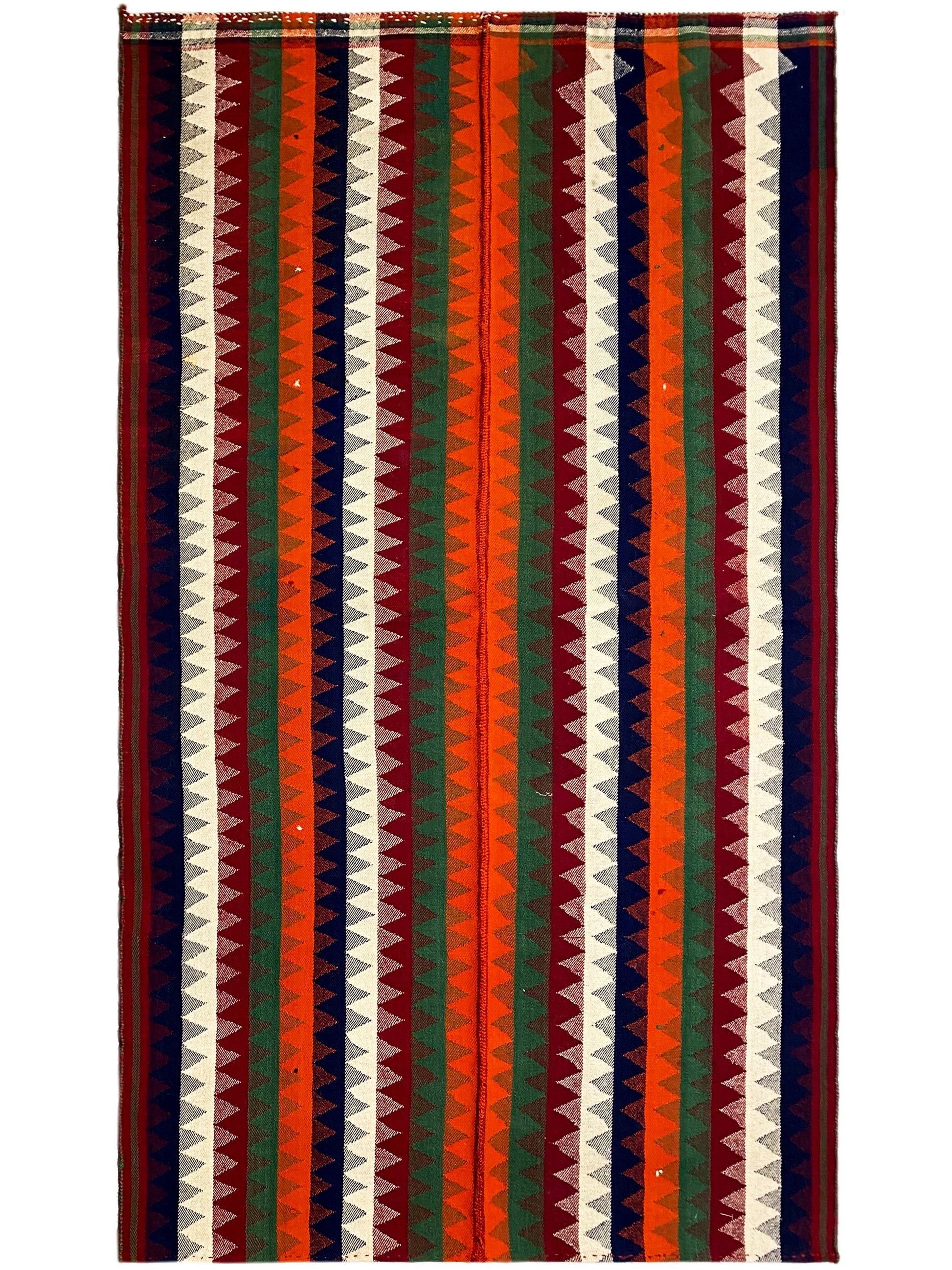 Schlafzimmer traditioneller Jajim Teppich aus Wolle im Boho-Muster