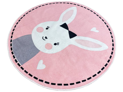 Runder Kinderteppich Hase, 120 cm