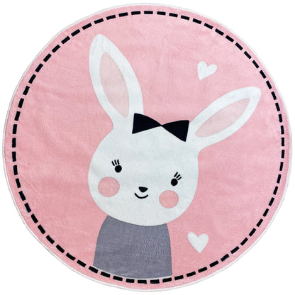 Runder Kinderteppich Hase, 120 cm