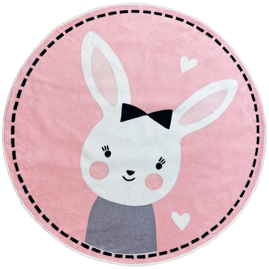Runder Kinderteppich Hase, 120 cm