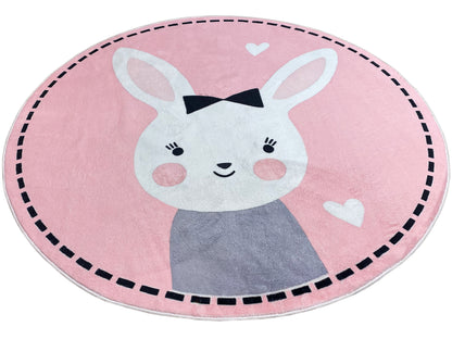 Runder Kinderteppich Hase, 160 cm